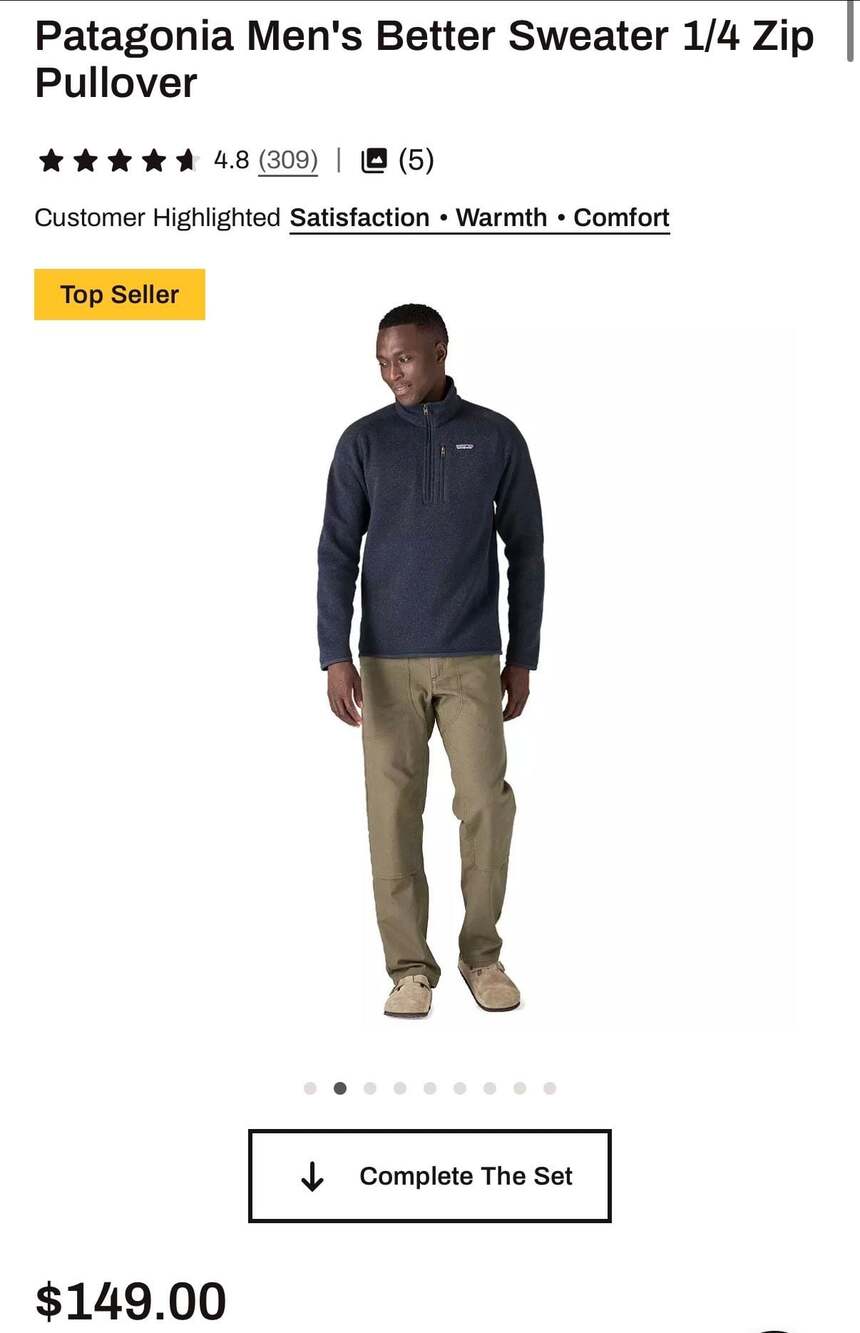Patagonia Men's Better Sweater 1/4-Zip Fleece Pullover